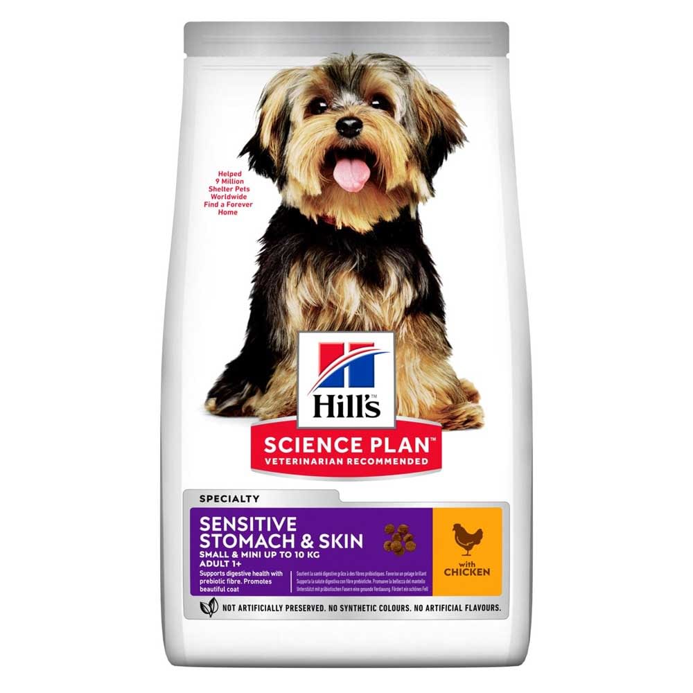 Hill’s Science Plan Adult Sensitive Stomach & Skin Small & Mini Dry Dog Food Chicken Flavour 1.5kg - 604247