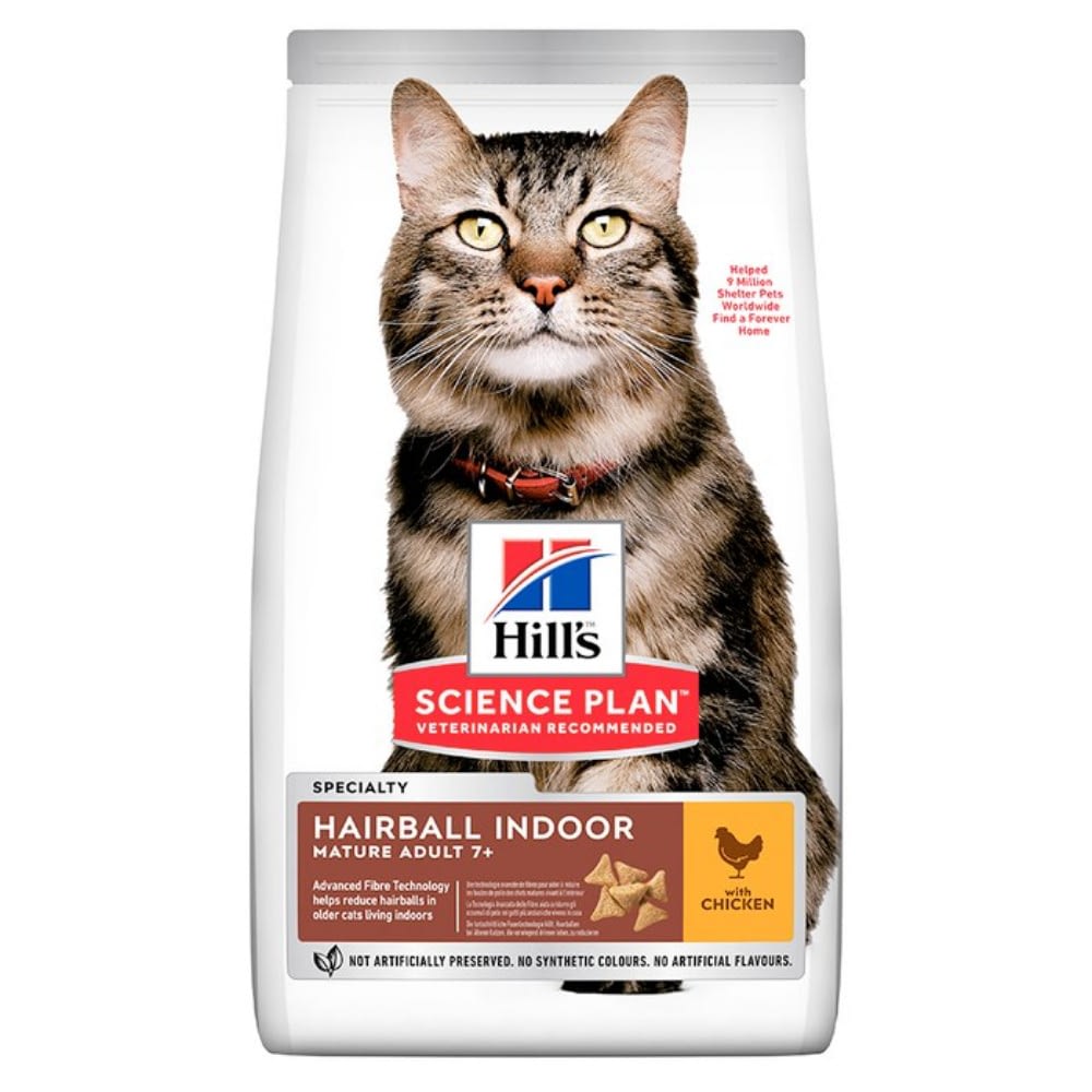 Hill’s Science Plan Mature Adult Hairball Indoor Dry Cat Food Chicken Flavour 2.5KG - 604491