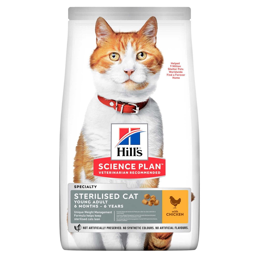 Hill’s Science Plan Young Adult Sterilised Cat Dry Cat Food Chicken Flavour