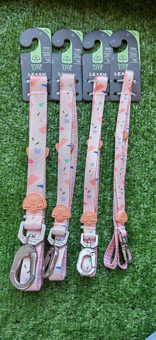 Dog's Life Designer Pooch Leash Tarrazo Pink
