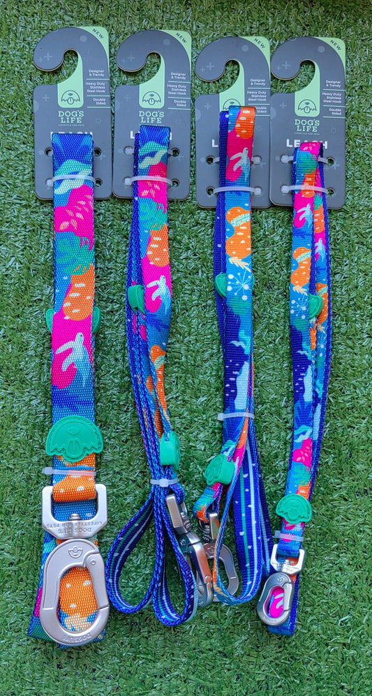 Dog's Life Designer Pooch Leash - Under The Sea Blue