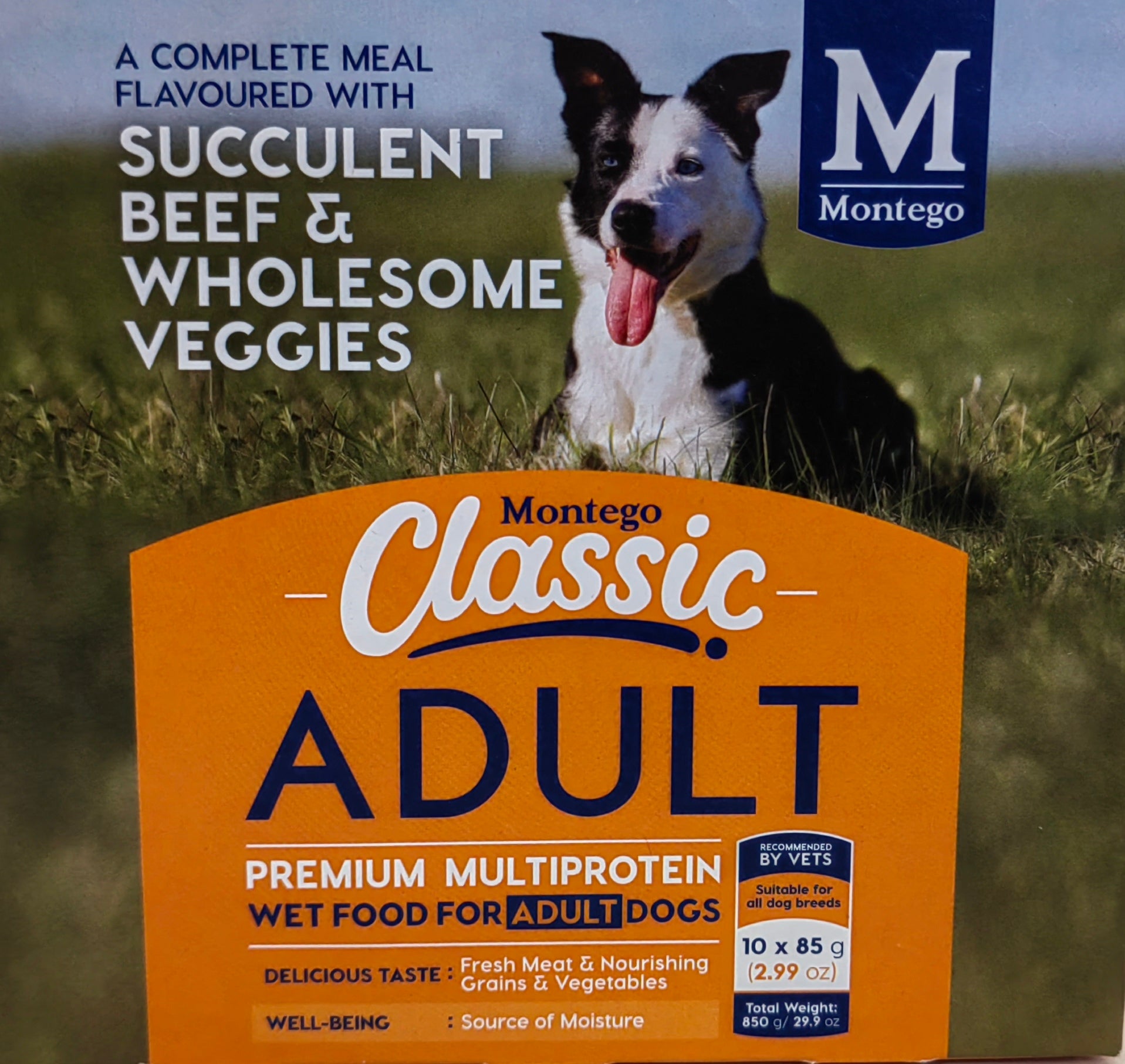 Montego Classic Succulent Beef & Wholesome Veggies pouch 85gx10 Box