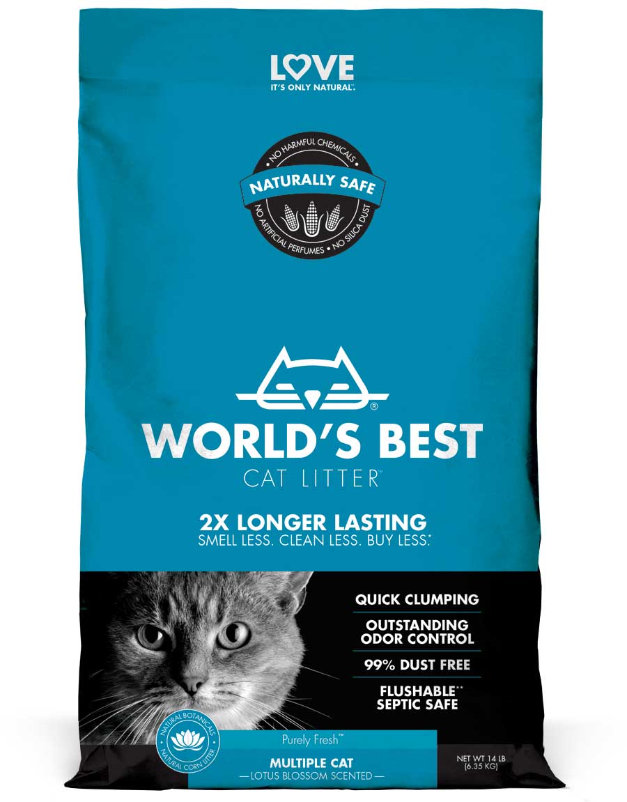 World's Best Multiple Cat Clumping Cat Litter 6.35kg - Lotus Blossom