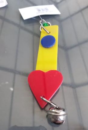 Heart & Bell Plastic Bird Toy