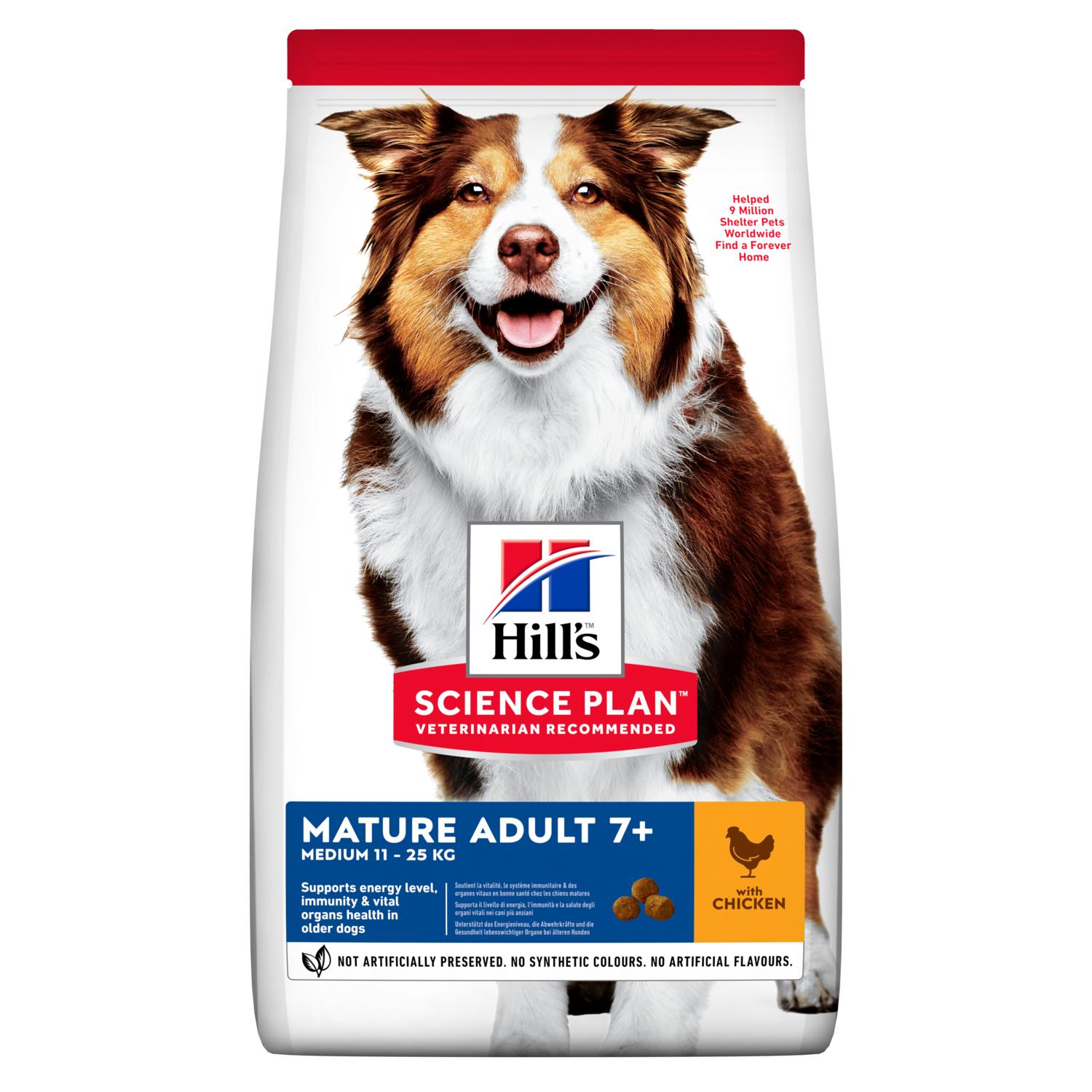 Hill's Science Plan Mature Adult Medium 7+ Dry Dog Food Chicken Flavour 2.5kg