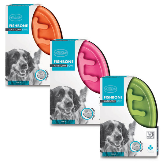 M-Pets Anti-Scoff Fishbone Bowl