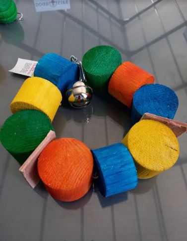 Wooden Bird Toy Wreath & Bell Large